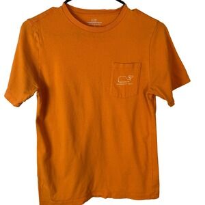 Vineyard Vines Orange Whale Pocket T Shirt Youth‎ Size L 16 Cotton
